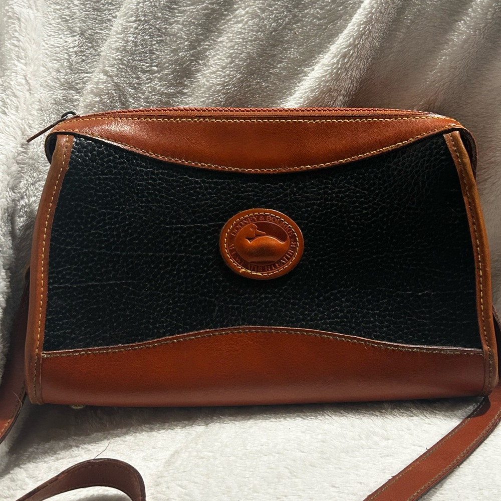 Dooney & Bourke Vintage Classic Brown and Black Leather Crossbody Bag